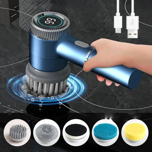 Cordless Electric Cleaning Brush with Digital Display