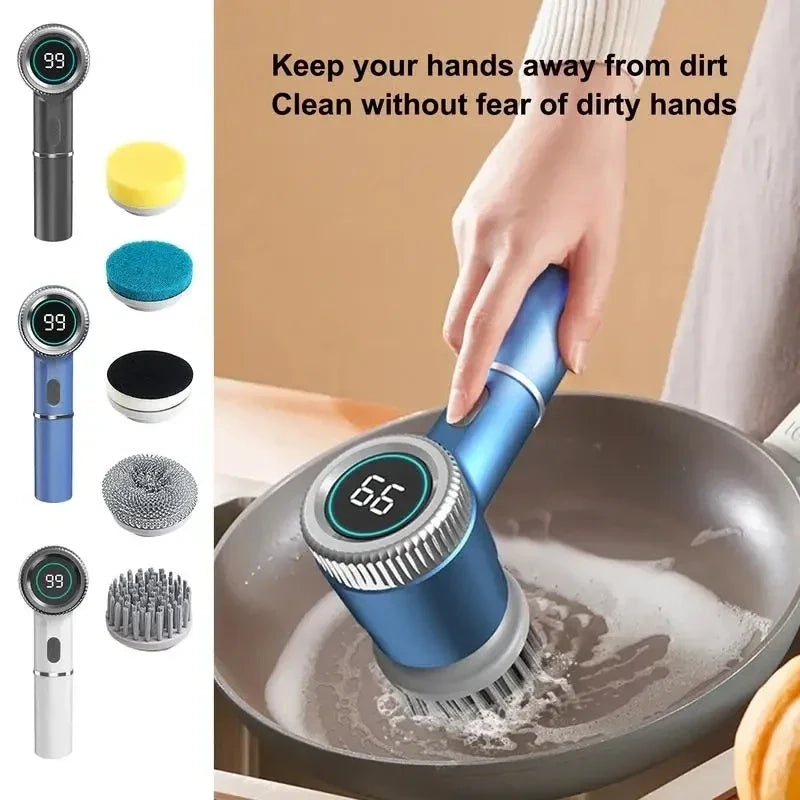Cordless Electric Cleaning Brush with Digital Display